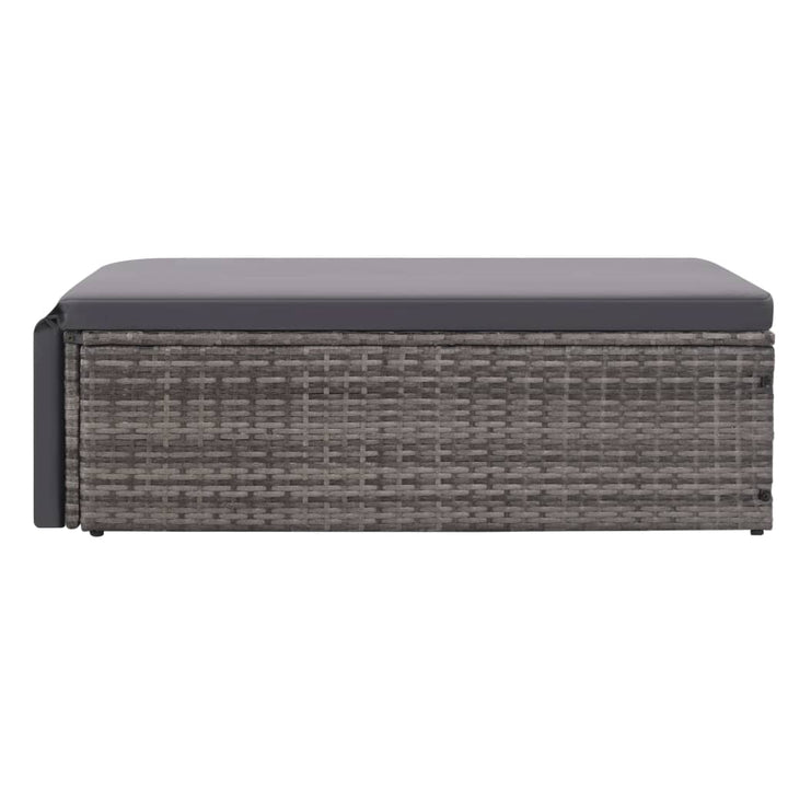 loungesæt til haven 2 dele med hynder polyrattan grå
