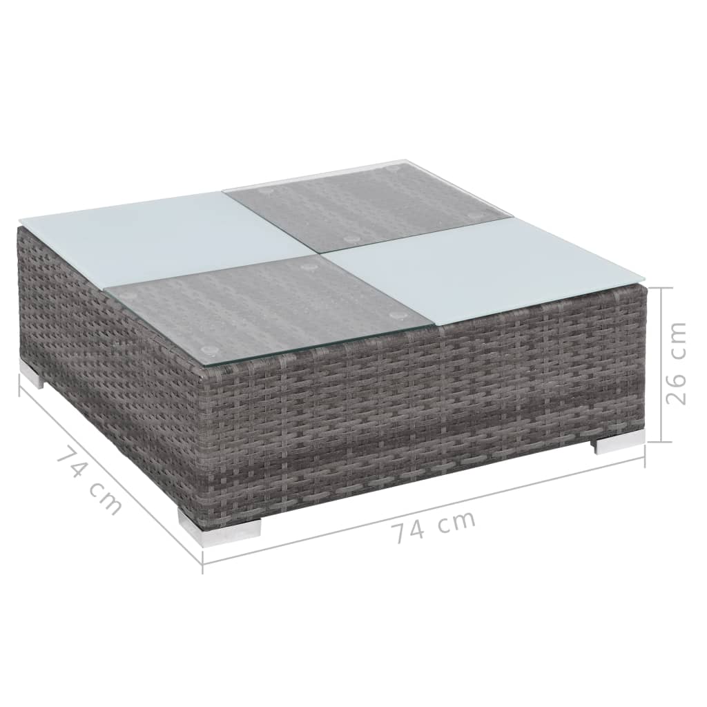 haveloungesæt 8 dele med hynder polyrattan grå