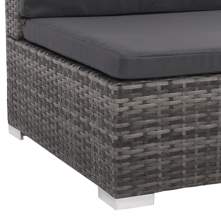 haveloungesæt 8 dele med hynder polyrattan grå