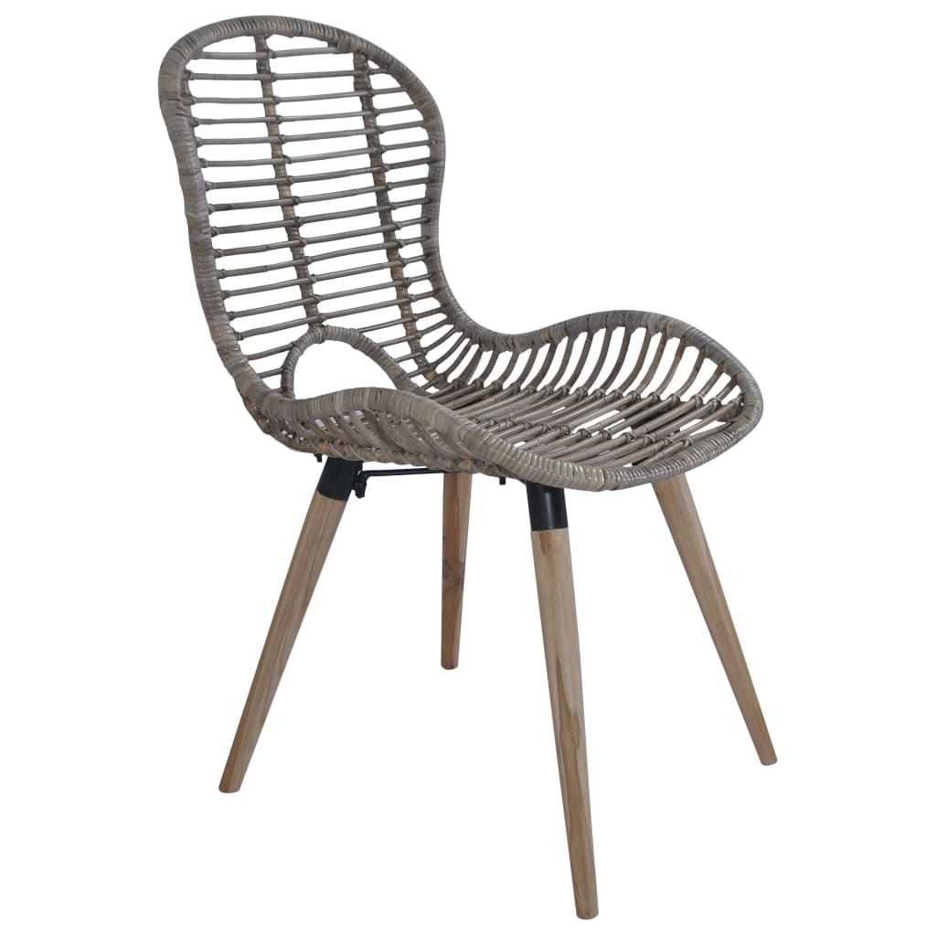 spisebordsstole 2 stk. naturligt rattan brun