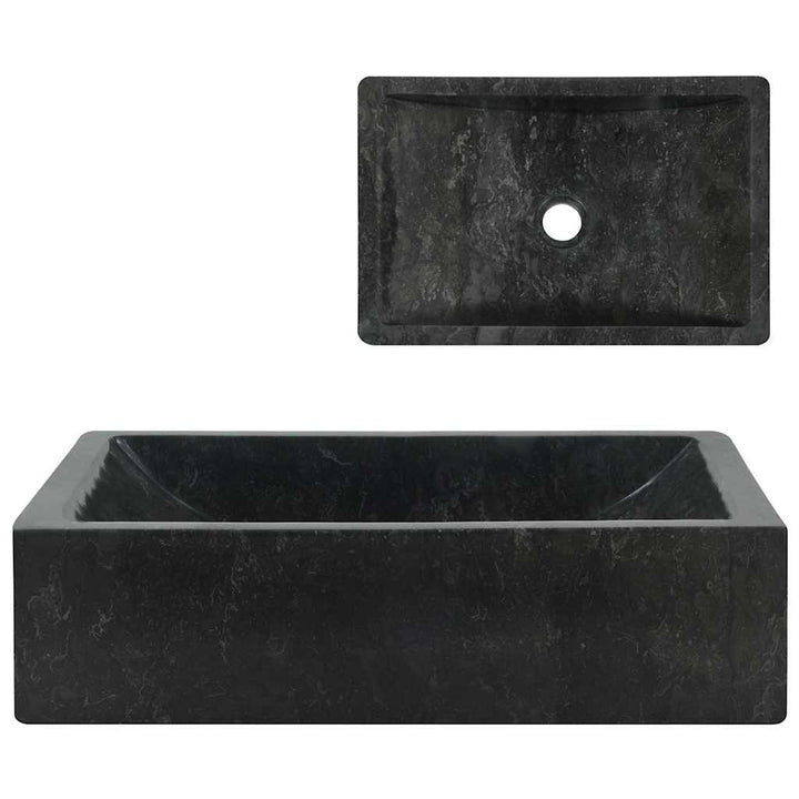 håndvask 45x30x12 cm marmor sort højglans