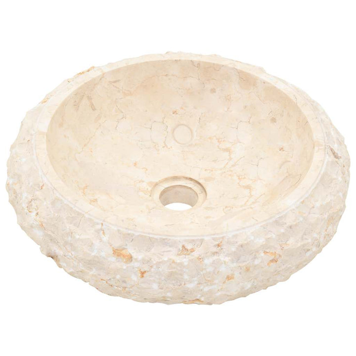 håndvask 40x12 cm marmor cremefarvet