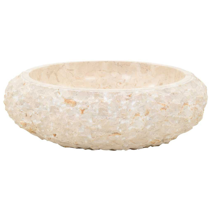 håndvask 40x12 cm marmor cremefarvet