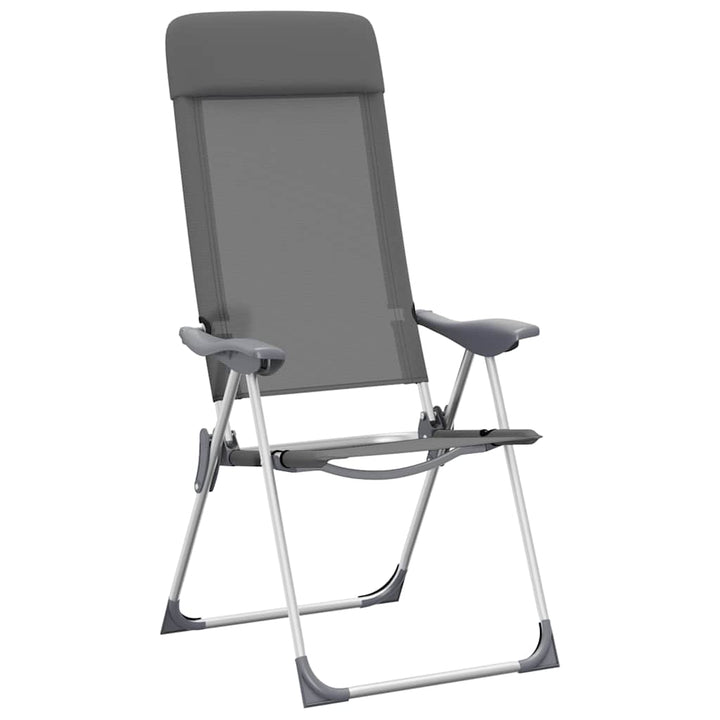 foldbare campingstole 2 stk. aluminium grå
