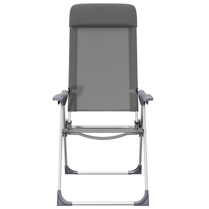 foldbare campingstole 2 stk. aluminium grå