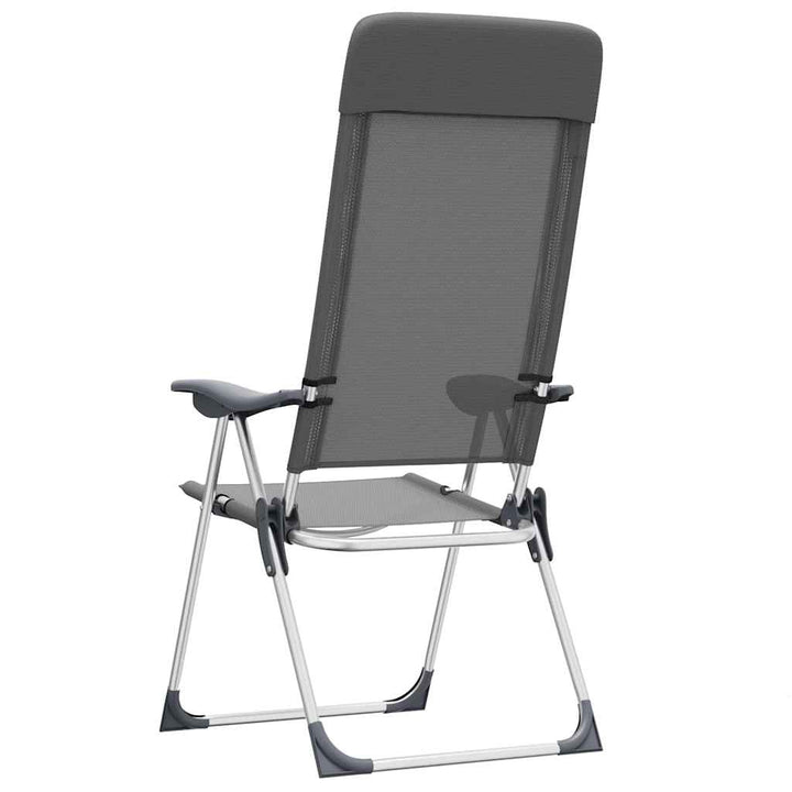 foldbare campingstole 2 stk. aluminium grå