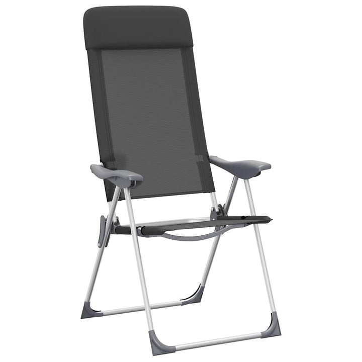 foldbare campingstole 2 stk. aluminium sort