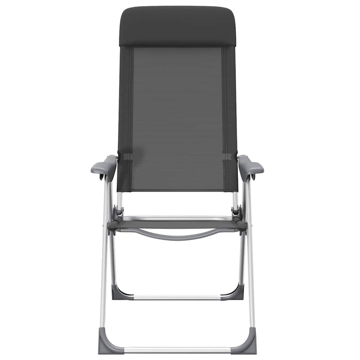 foldbare campingstole 2 stk. aluminium sort