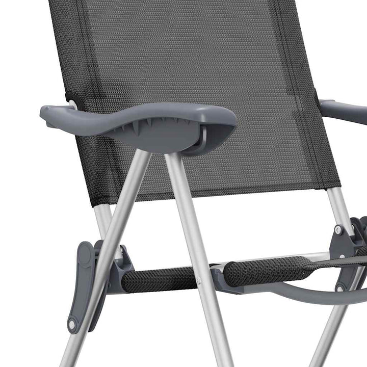 foldbare campingstole 2 stk. aluminium sort