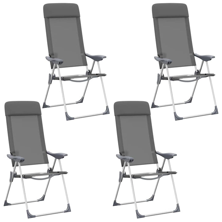 foldbare campingstole 4 stk. aluminium grå