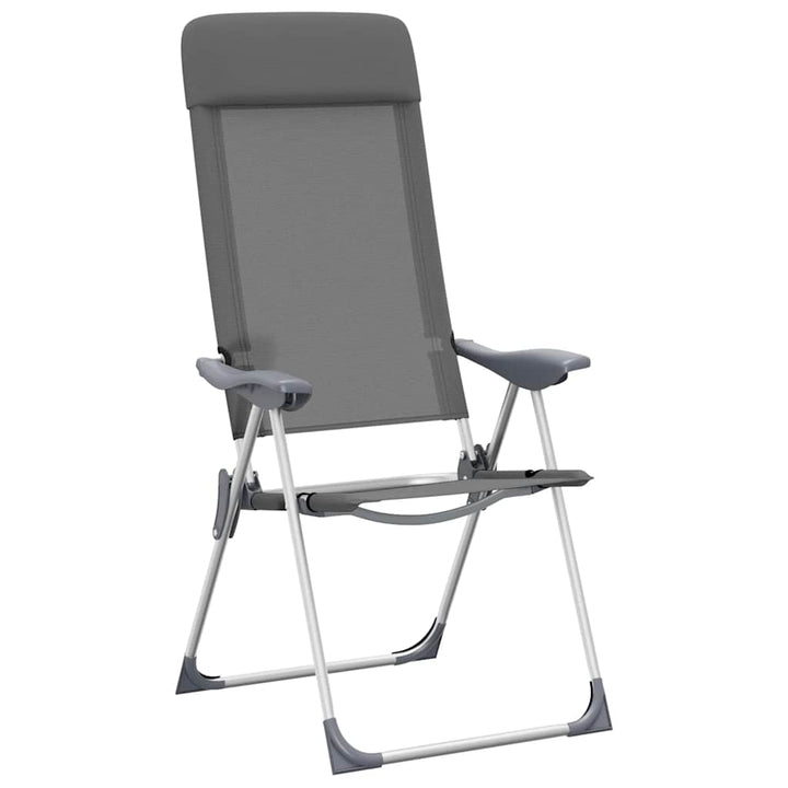 foldbare campingstole 4 stk. aluminium grå