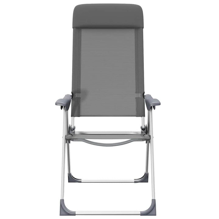foldbare campingstole 4 stk. aluminium grå