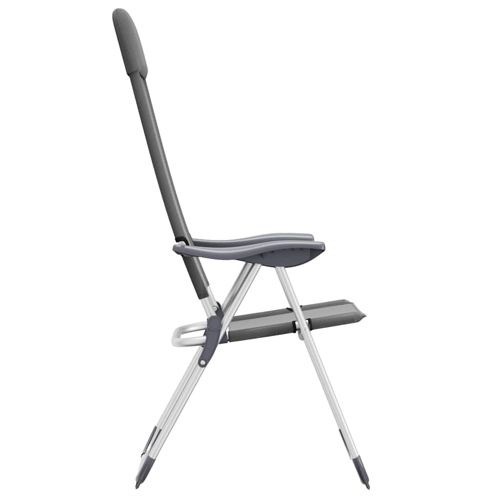 foldbare campingstole 4 stk. aluminium grå