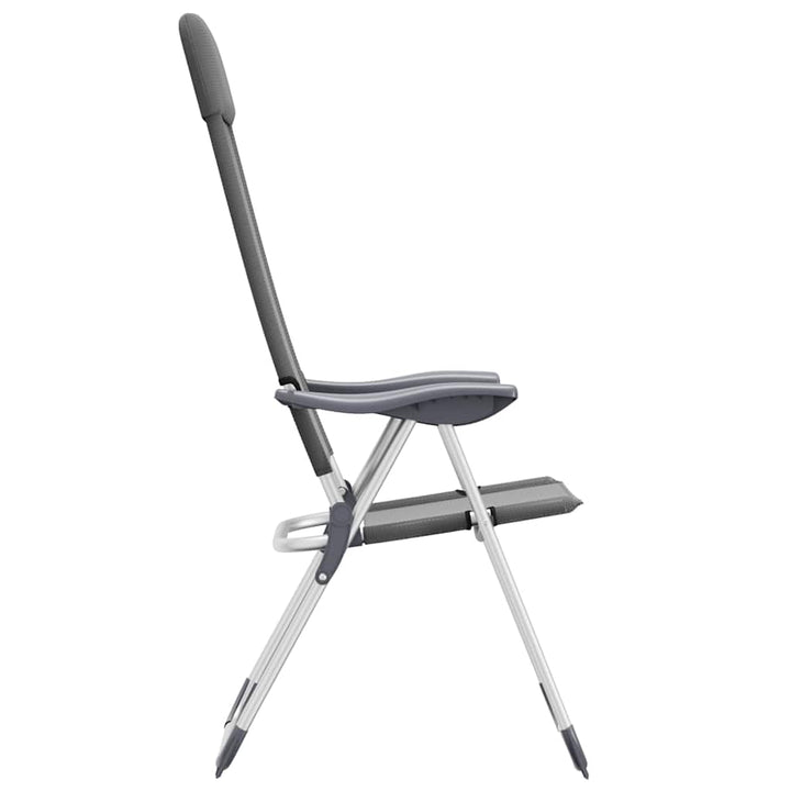 foldbare campingstole 4 stk. aluminium grå