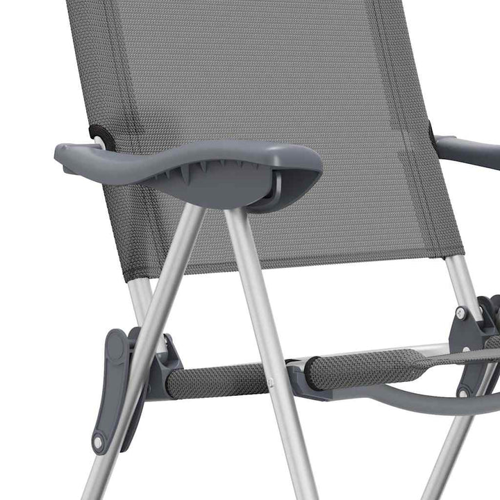 foldbare campingstole 4 stk. aluminium grå