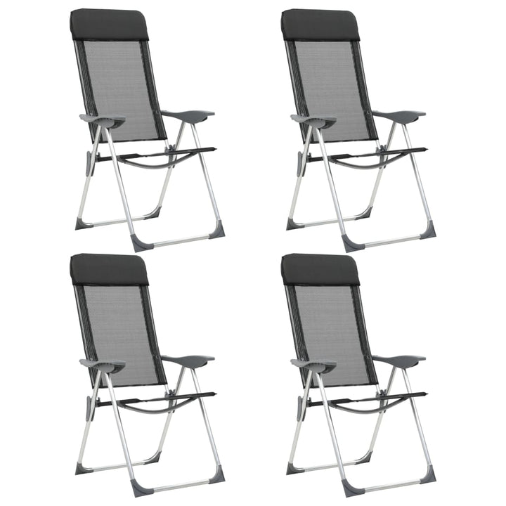 foldbare campingstole 4 stk. aluminium sort