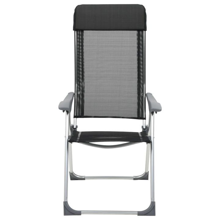 foldbare campingstole 4 stk. aluminium sort