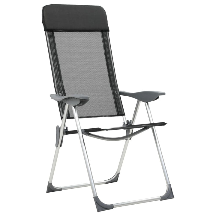 foldbare campingstole 4 stk. aluminium sort