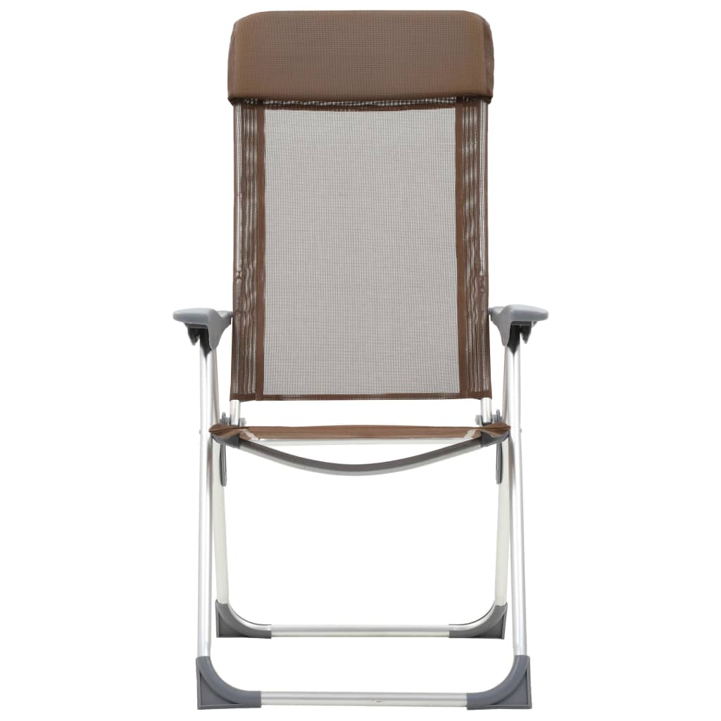 foldbare campingstole 2 stk. aluminium brun