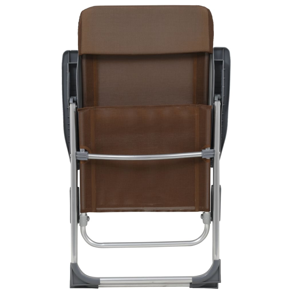 foldbare campingstole 2 stk. aluminium brun