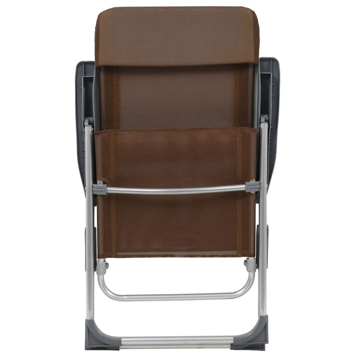 foldbare campingstole 2 stk. aluminium brun