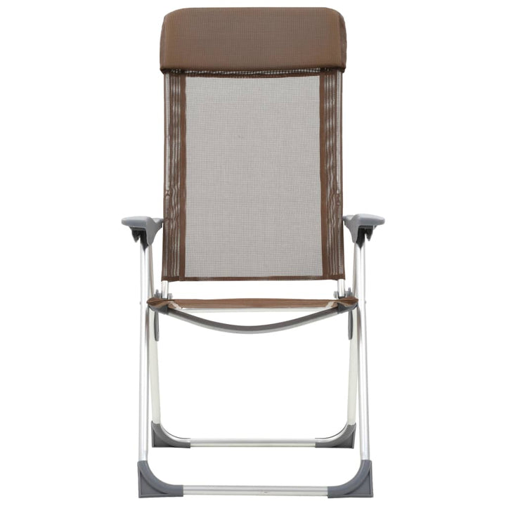 foldbare campingstole 4 stk. aluminium brun