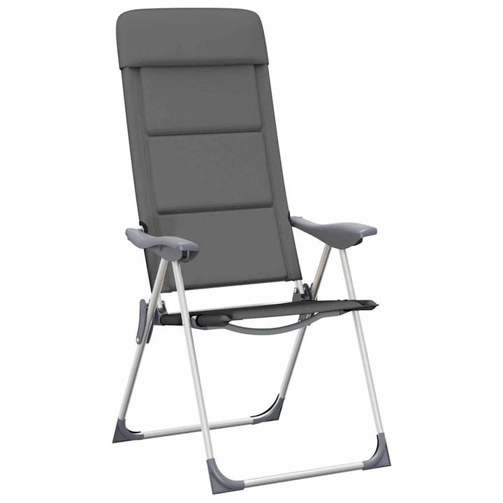 campingstole 2 stk. aluminium 58 x 69 x 111 cm grå