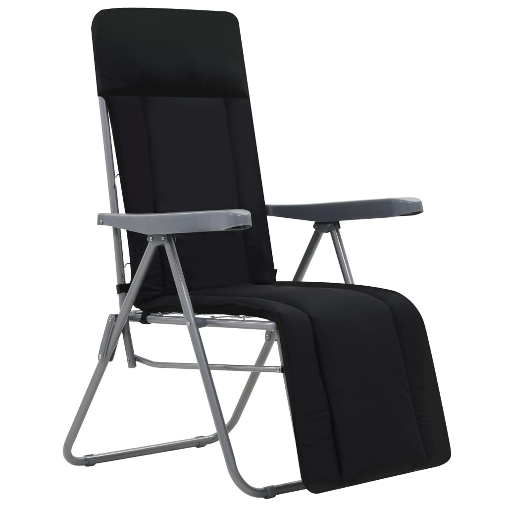 Klapstole med hynder 2 stk. sorte