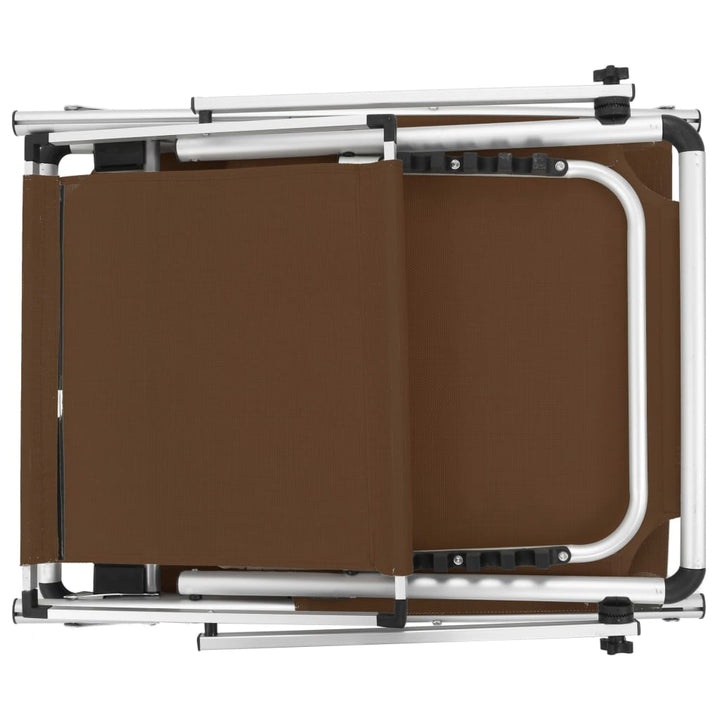 foldbar liggestol med tag aluminium og textilene brun