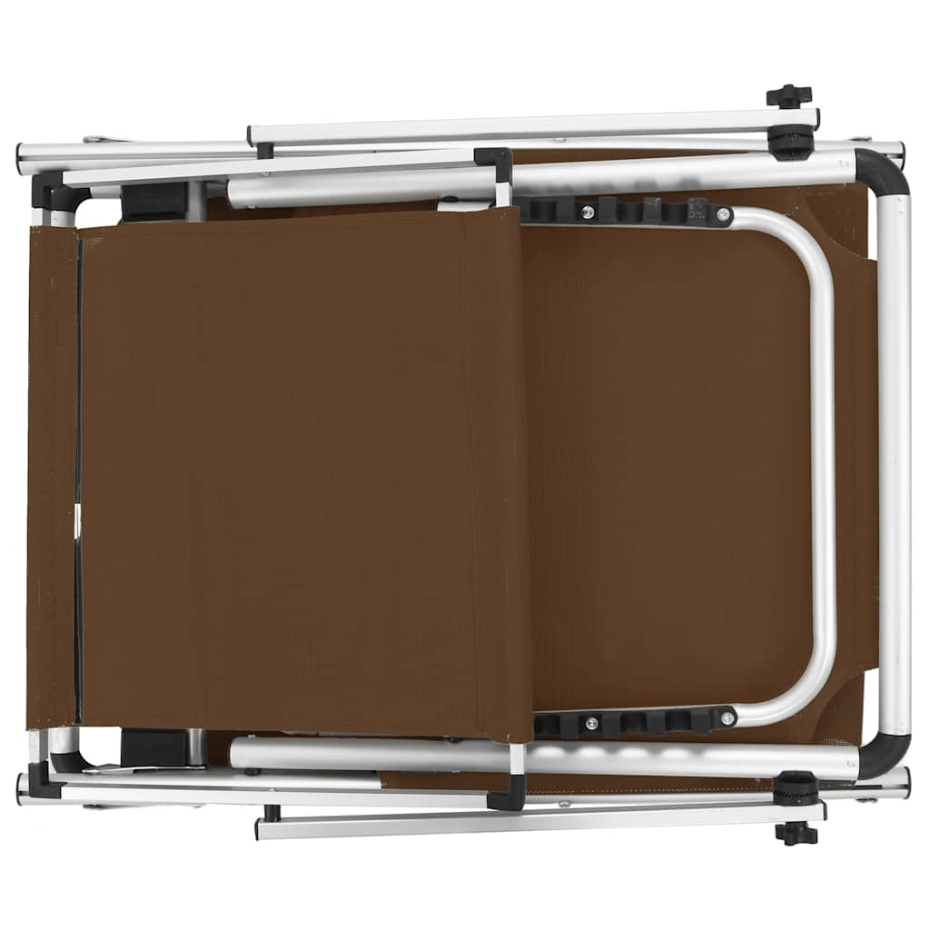 foldbar liggestol med tag aluminium og textilene brun