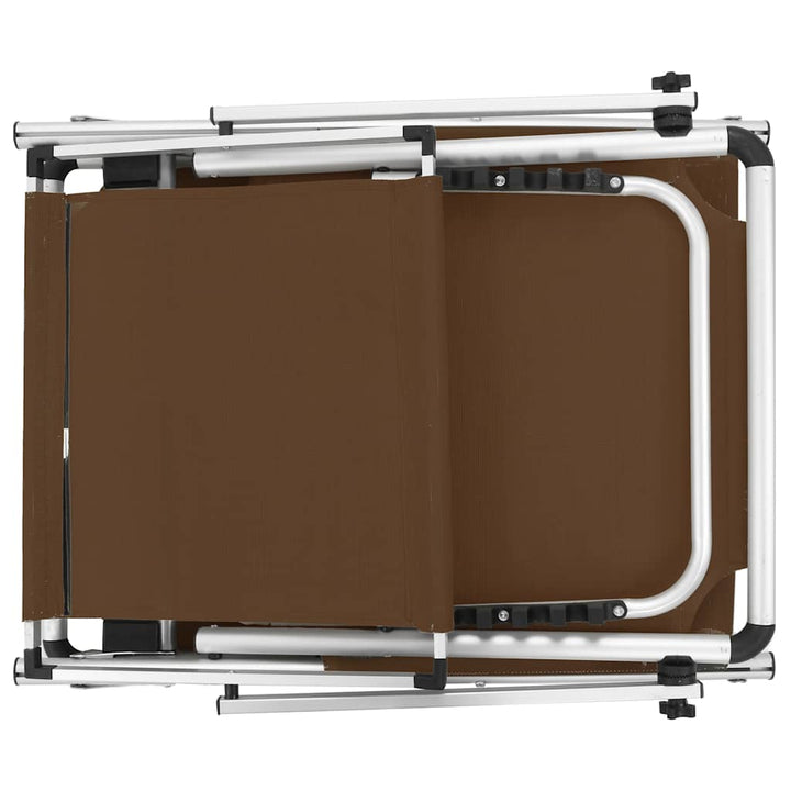 foldbar liggestol med tag aluminium og textilene brun