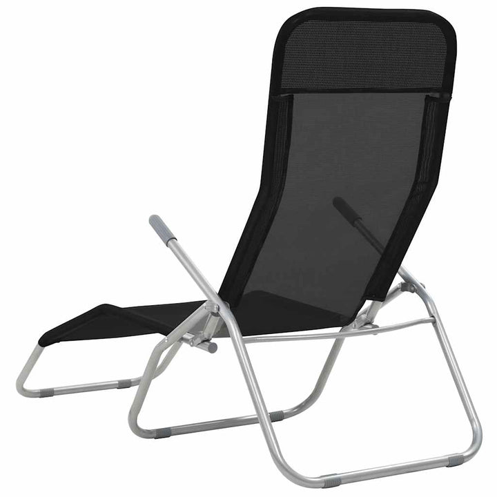 foldbare liggestole 2 stk. textilene sort