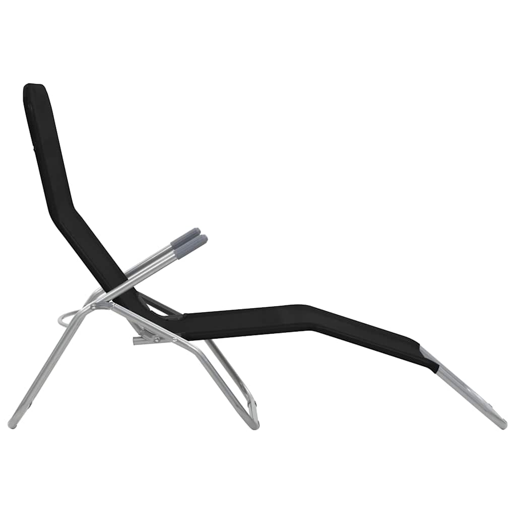 foldbare liggestole 2 stk. textilene sort