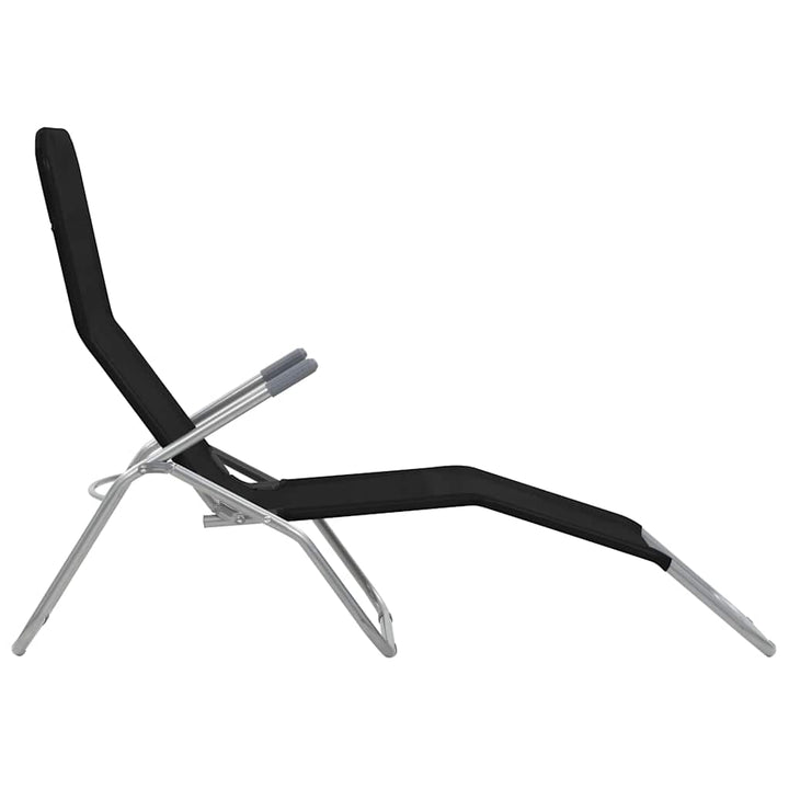 foldbare liggestole 2 stk. textilene sort