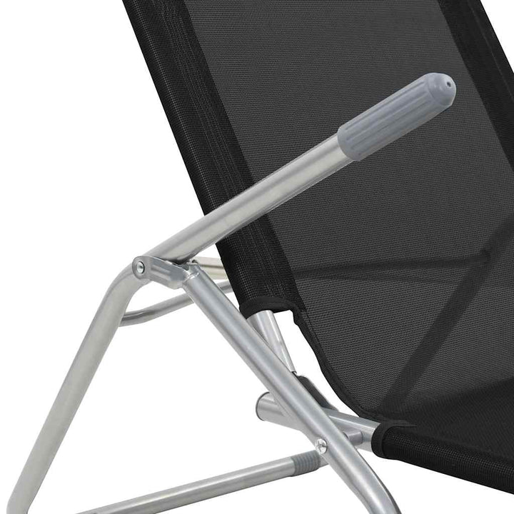 foldbare liggestole 2 stk. textilene sort