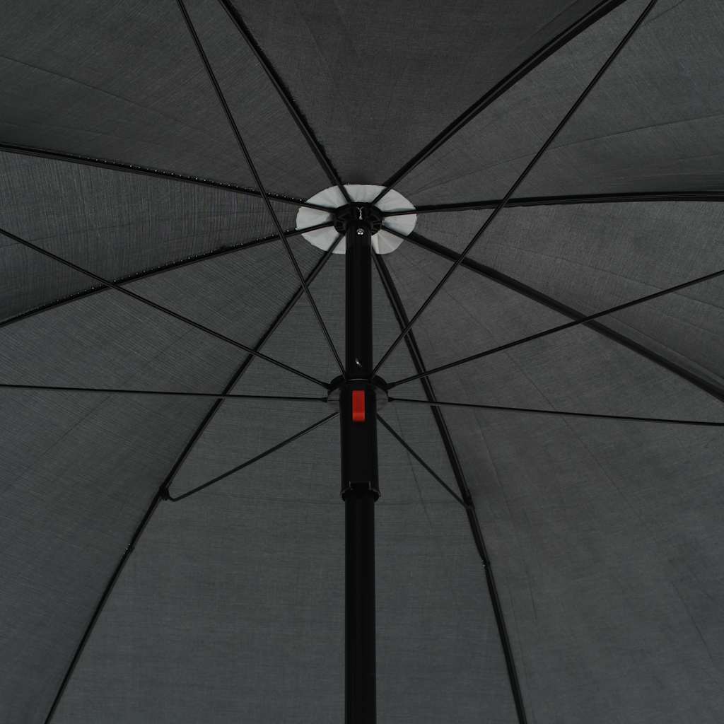 2-personers havesofa med hynder og parsol polyrattan grå