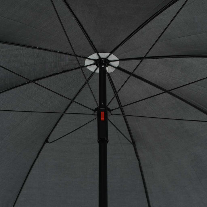 2-personers havesofa med hynder og parsol polyrattan grå