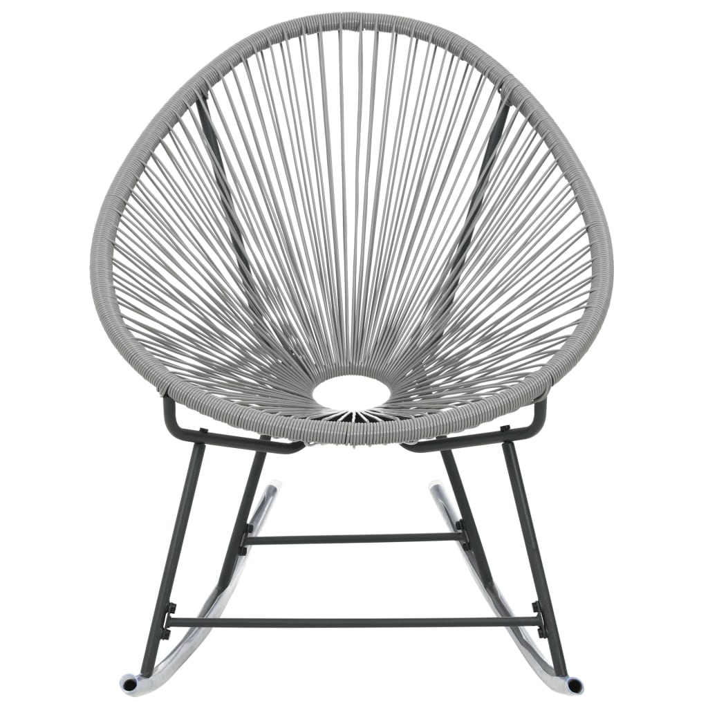 udendørs gyngestol polyrattan grå
