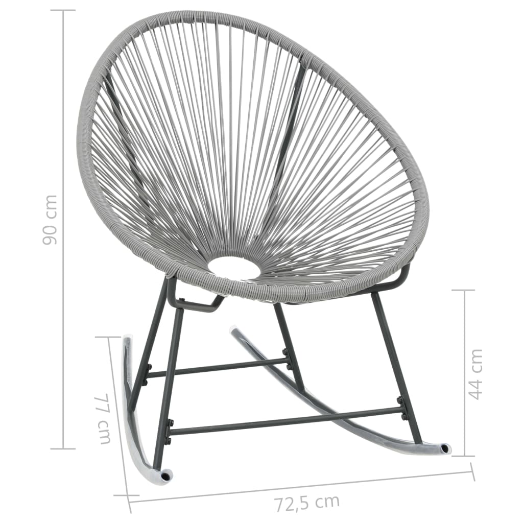 udendørs gyngestol polyrattan grå