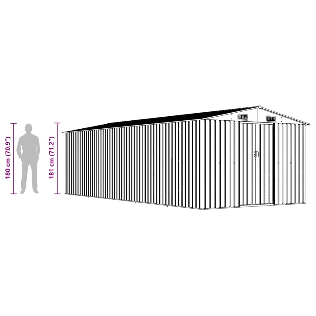 haveskur 257x580x181 cm metal grøn
