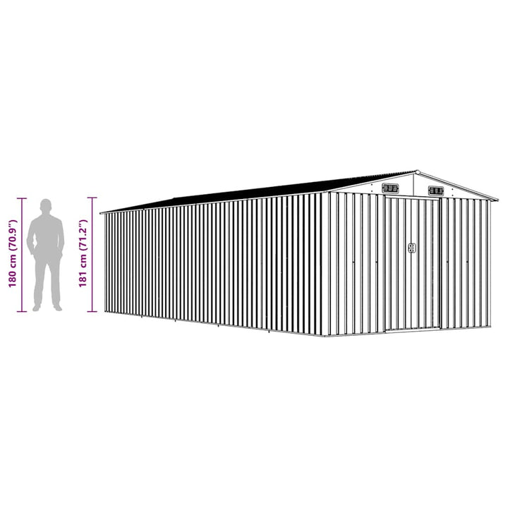 haveskur 257x580x181 cm metal grøn