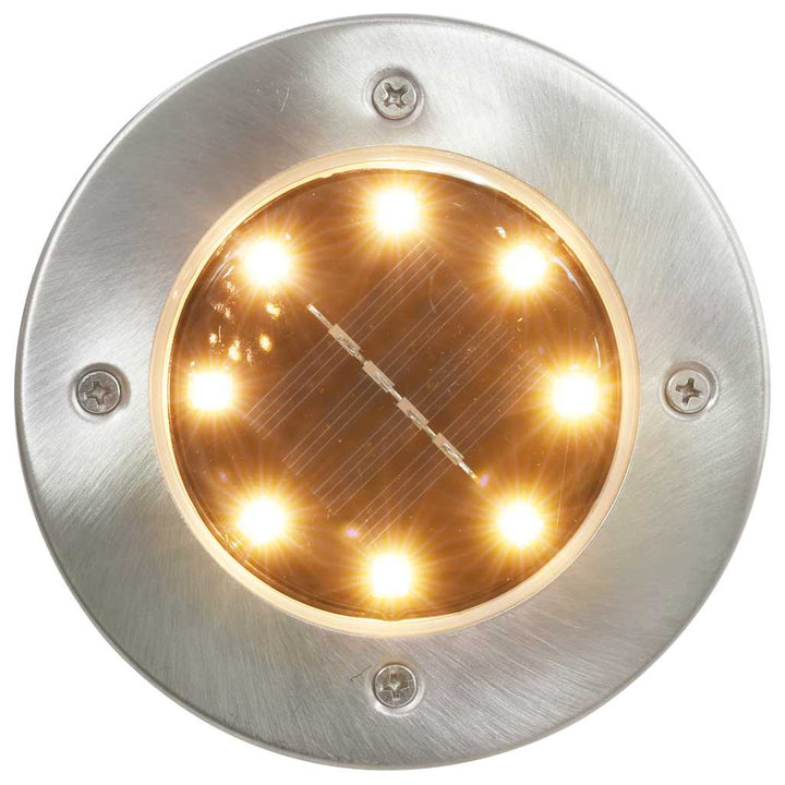 soldrevne LED-nedgravningsspots 8 stk. varmt hvidt lys