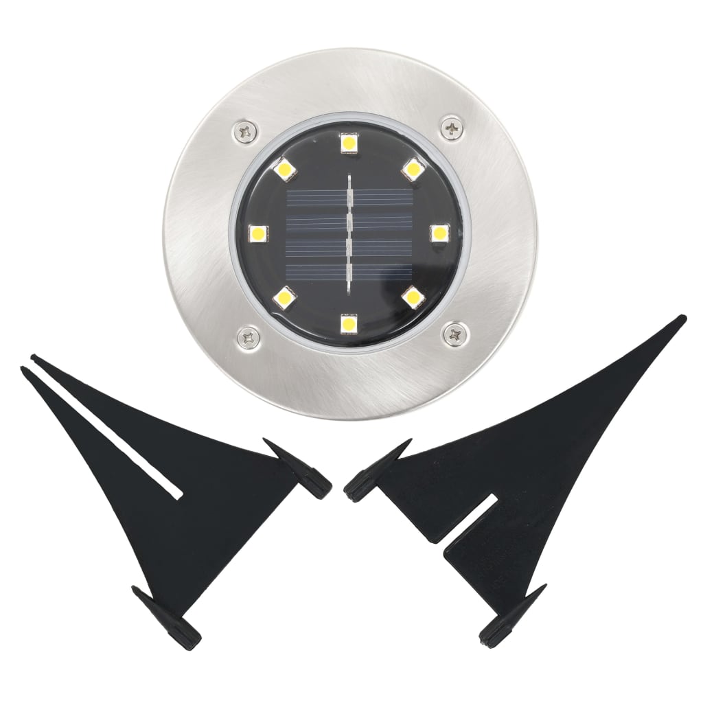 soldrevne LED-nedgravningsspots 8 stk. varmt hvidt lys