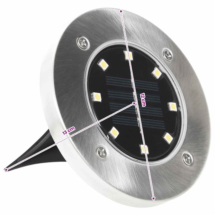 soldrevne LED-nedgravningsspots 8 stk. varmt hvidt lys