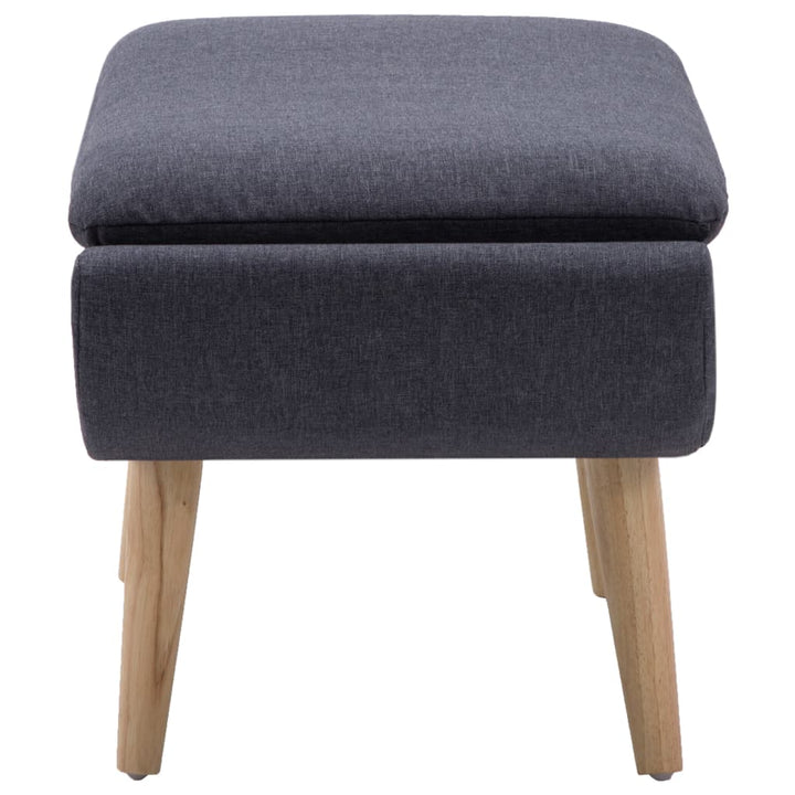 fodskammel stofpolstring 73 x 43 x 42 cm mørkegrå
