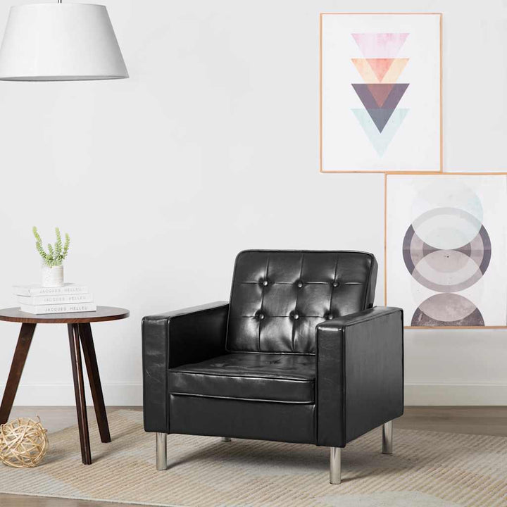 lænestol sort 75x70x75 cm kunstlæder