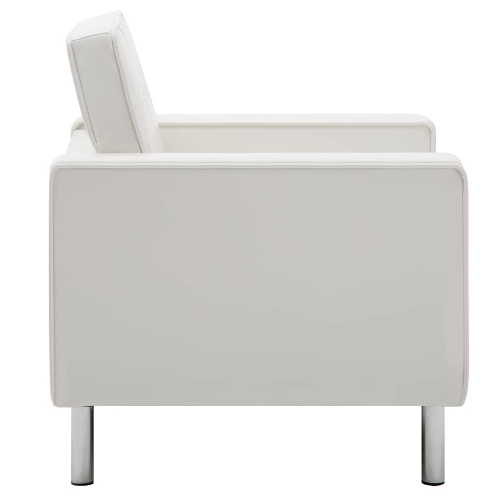 Lænestol Hvid 75x70x75 cm Kunstlæder