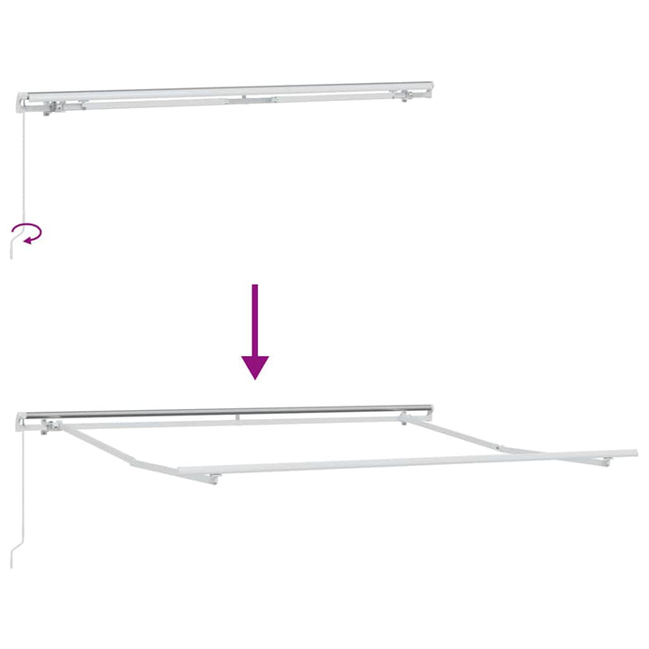 Markiseramme Hvid 350 x 250 cm Aluminium