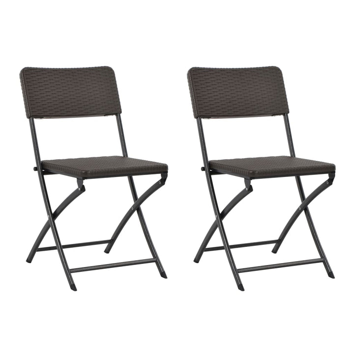 Klapstole 2 stk. HDPE og stål brun