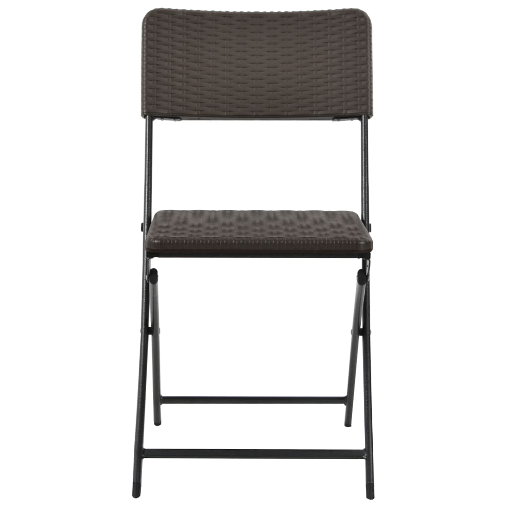 Klapstole 2 stk. HDPE og stål brun